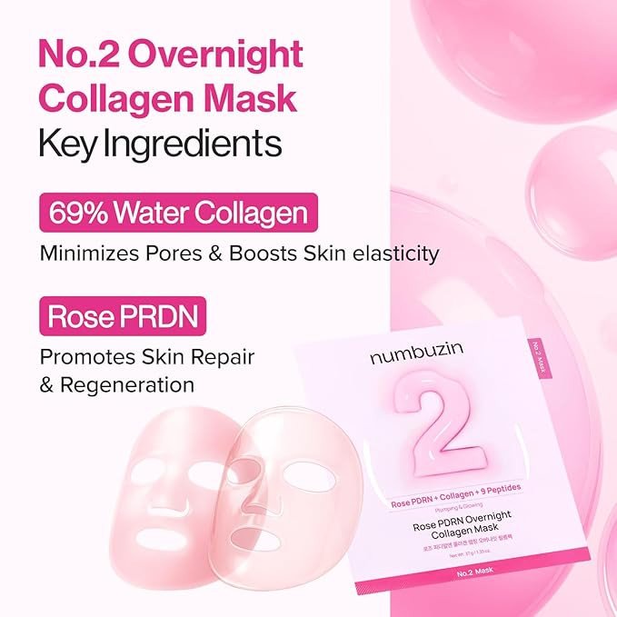 NUMBUZIN No. 2 Rose PDRN Overnight Collagen Mask - (37g*4ea)