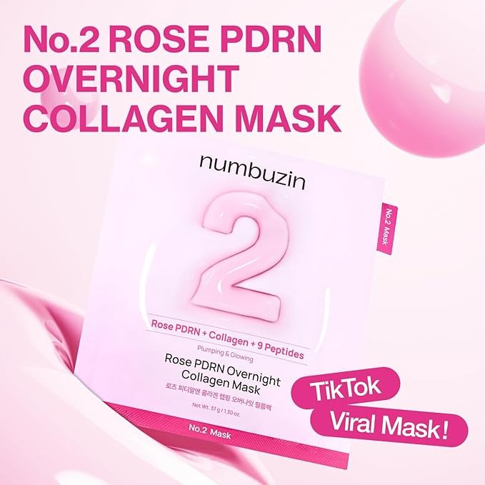 NUMBUZIN No. 2 Rose PDRN Overnight Collagen Mask - (37g*4ea)