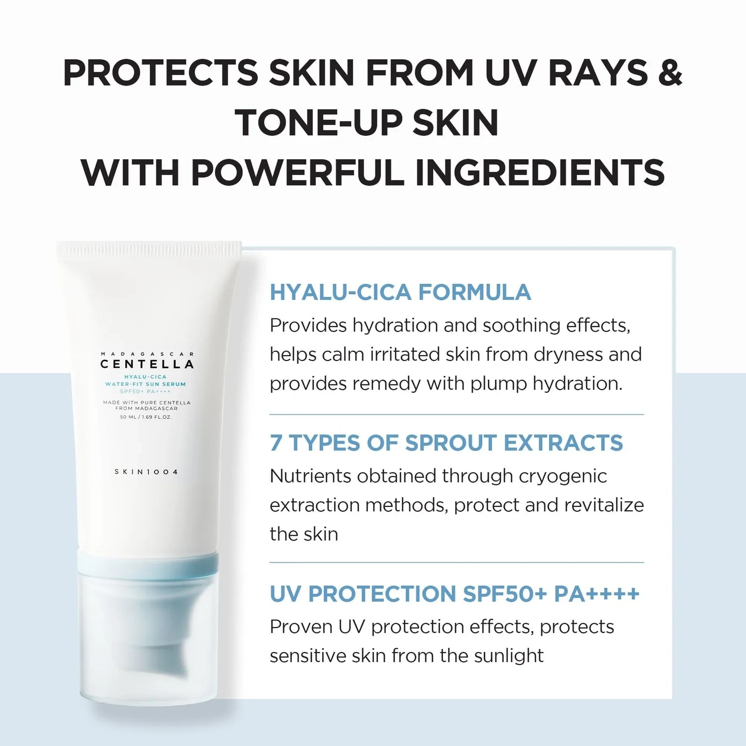 Madagascar Centella Hyalu Cica Water Fit Sun Serum - 50ml