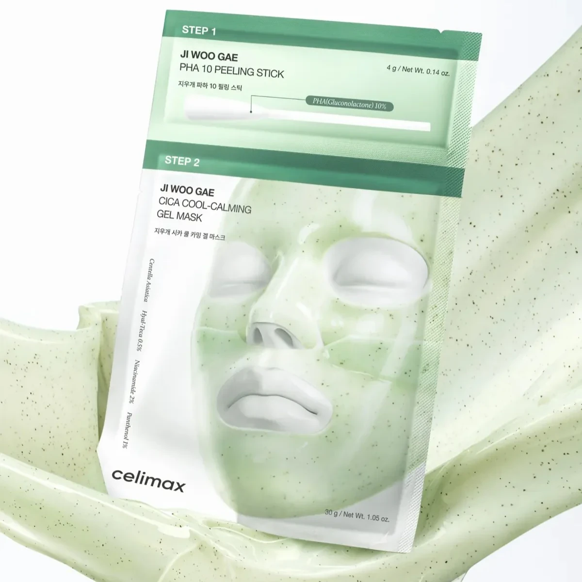 CELIMAX  Ji Woo Gae Cica PHA Peel 2-Step Gel Mask (4ea)