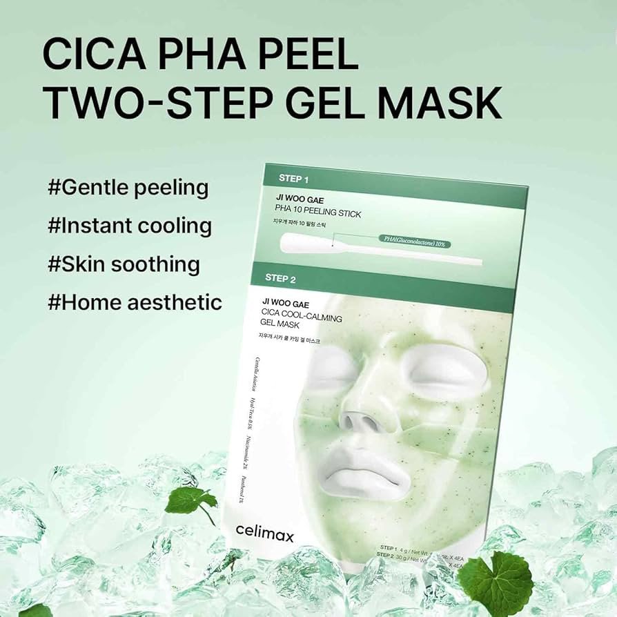 CELIMAX  Ji Woo Gae Cica PHA Peel 2-Step Gel Mask (4ea)