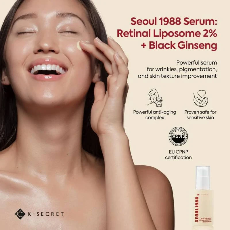 KSECRET Seoul 1988 Serum  Retinal Liposome 2% + Black Ginseng – 30ml