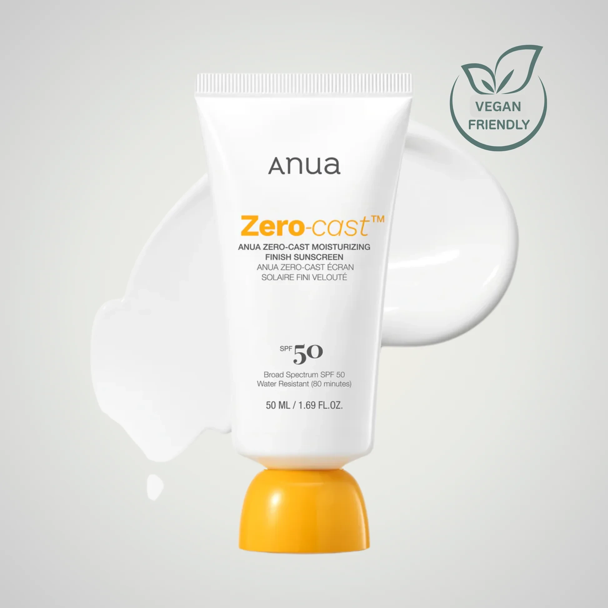 ANUA Zero-Cast Moisturizing Finish Sunscreen SPF 50 - 50ml
