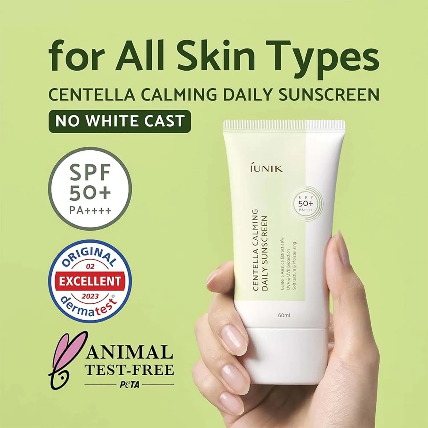 IUNIK Centella Calming Daily Sunscreen - 60ml